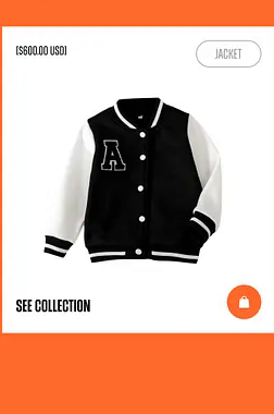 Black and white varsity style kids jacket.