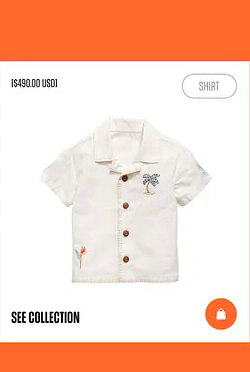 Light collared short sleeve shirt for kids.